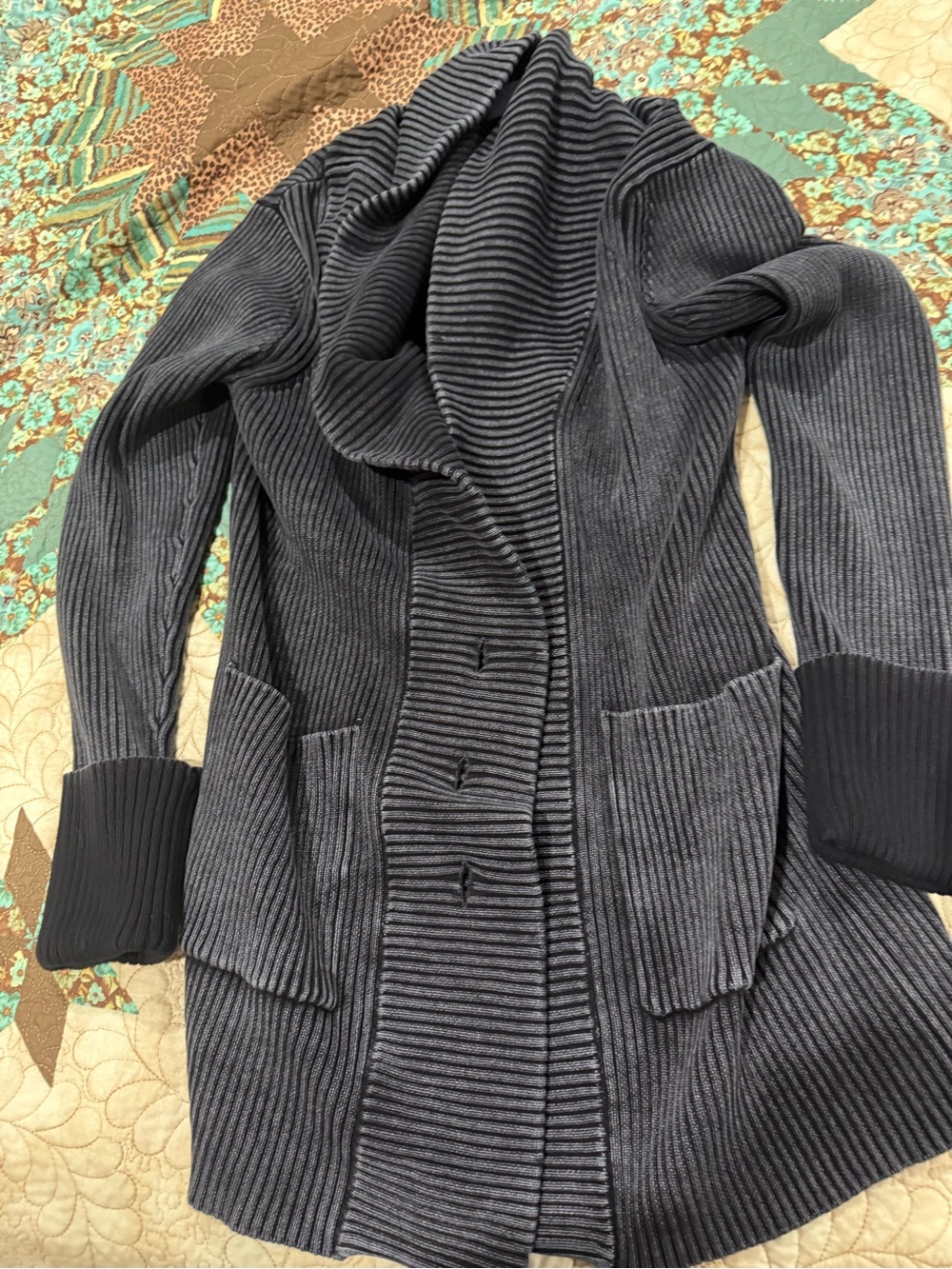 Midnight hour distressed ribbed cardigan XL